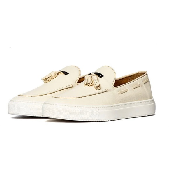 NOHOW SLIP-ON LEATHER SHOES IN CREAM (LOAFERS) US SIZE 9 main image 5